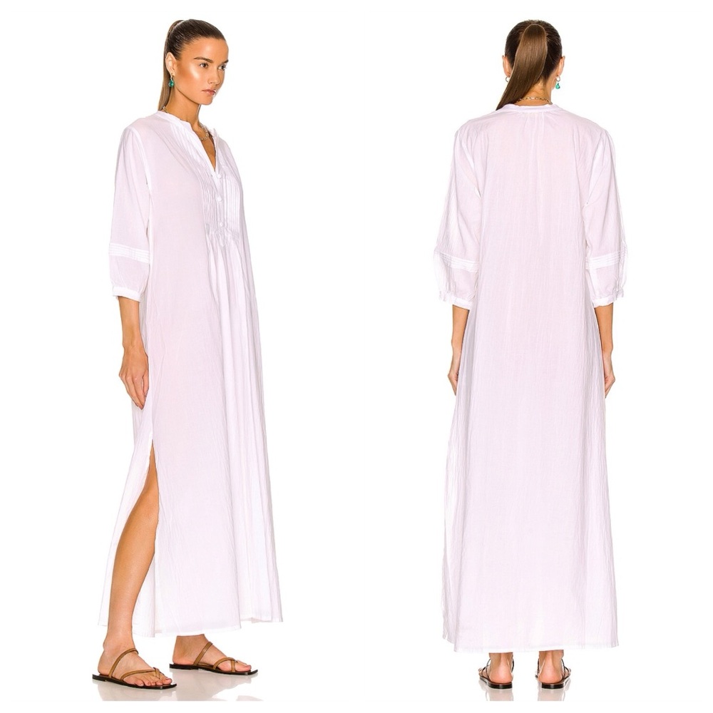 Natalie Martin Sammie Maxi Dress (Sz S) Cotton Voile White - Picture 2 of 16